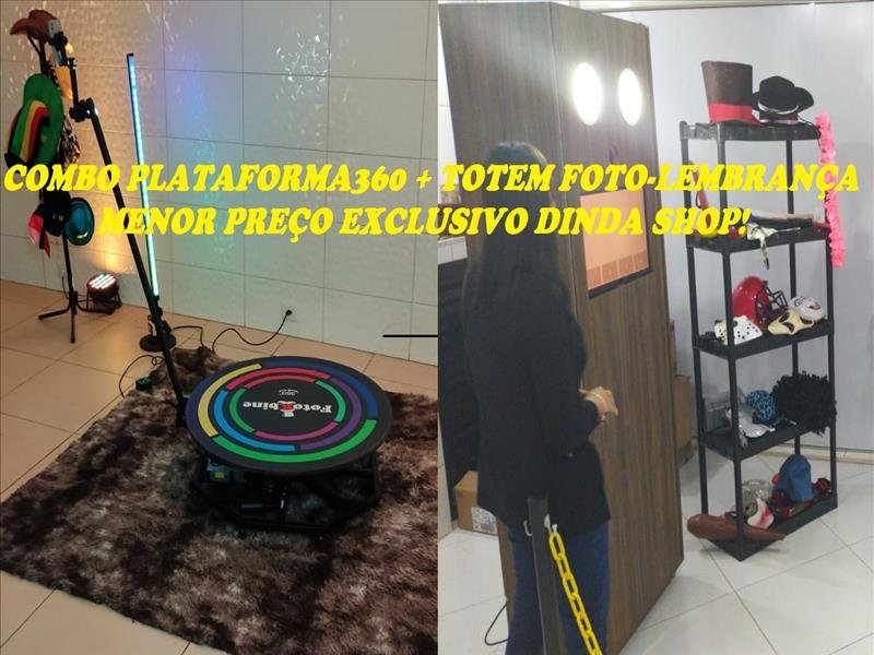COMBO: PLATAFORMA 360 + CABINE, TOTEM OU ESPELHO MÁGICO PELO MENOR PREÇO EXCLUSIVO DINDA SHOP!