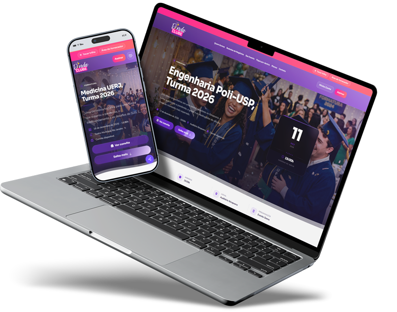 Site do evento exibido em notebook